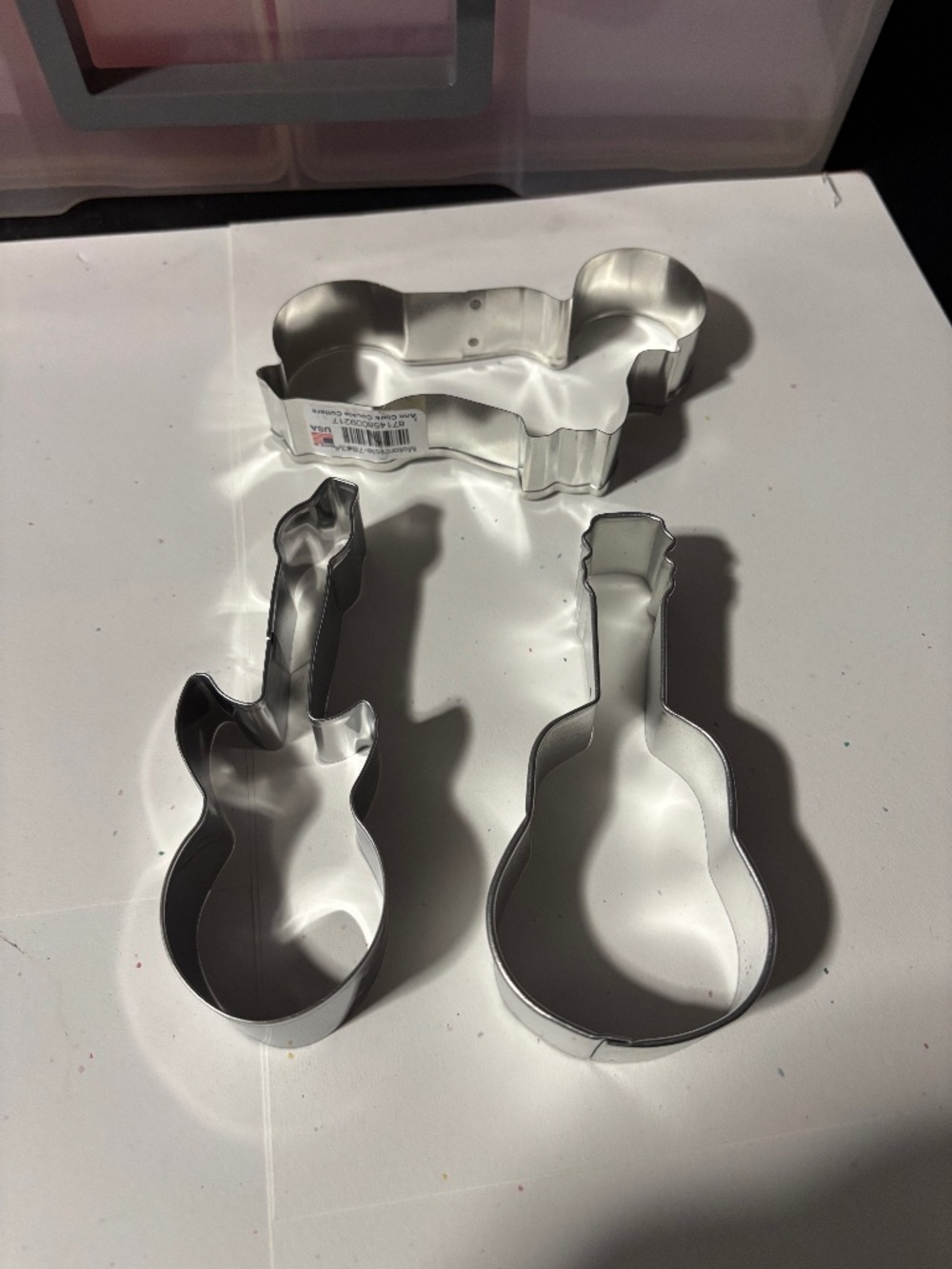 Guitar and motorcycle cookie cutters
